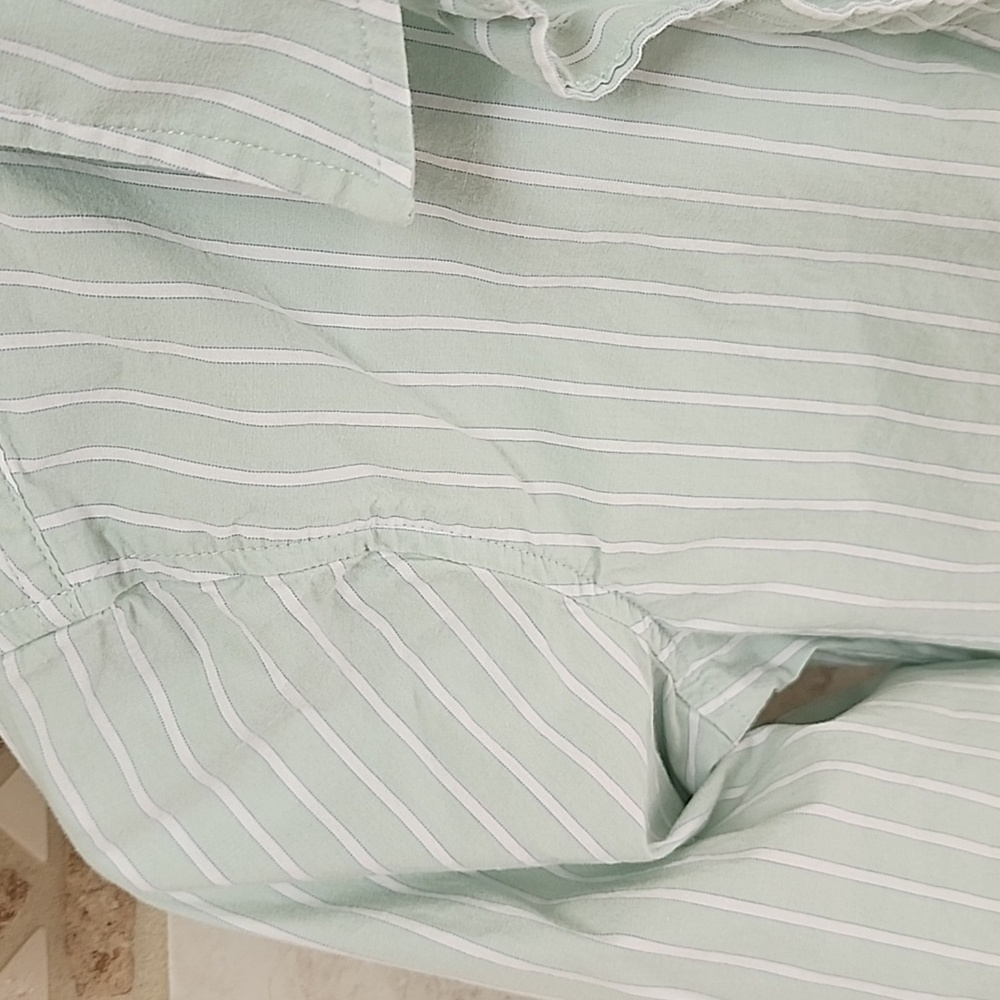๐ ABERCROMBIE ICON OXFORD Mint Striped BUTTON-UP SHIRT ๐ - Picture 5 of 10